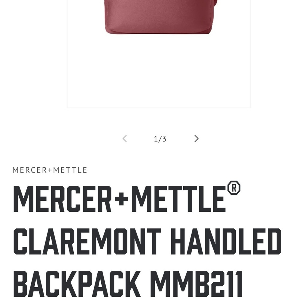 Mercer & Mettle Claremont Handled Everyday Backpack - Rosewood - Picture 6 of 7